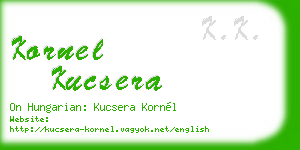 kornel kucsera business card