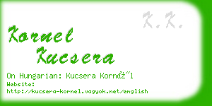 kornel kucsera business card